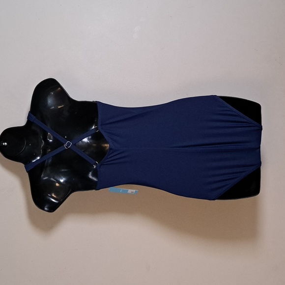 Yummie Maia Plunge One-piece Swimsuit Navy 6 - Picture 7 of 12